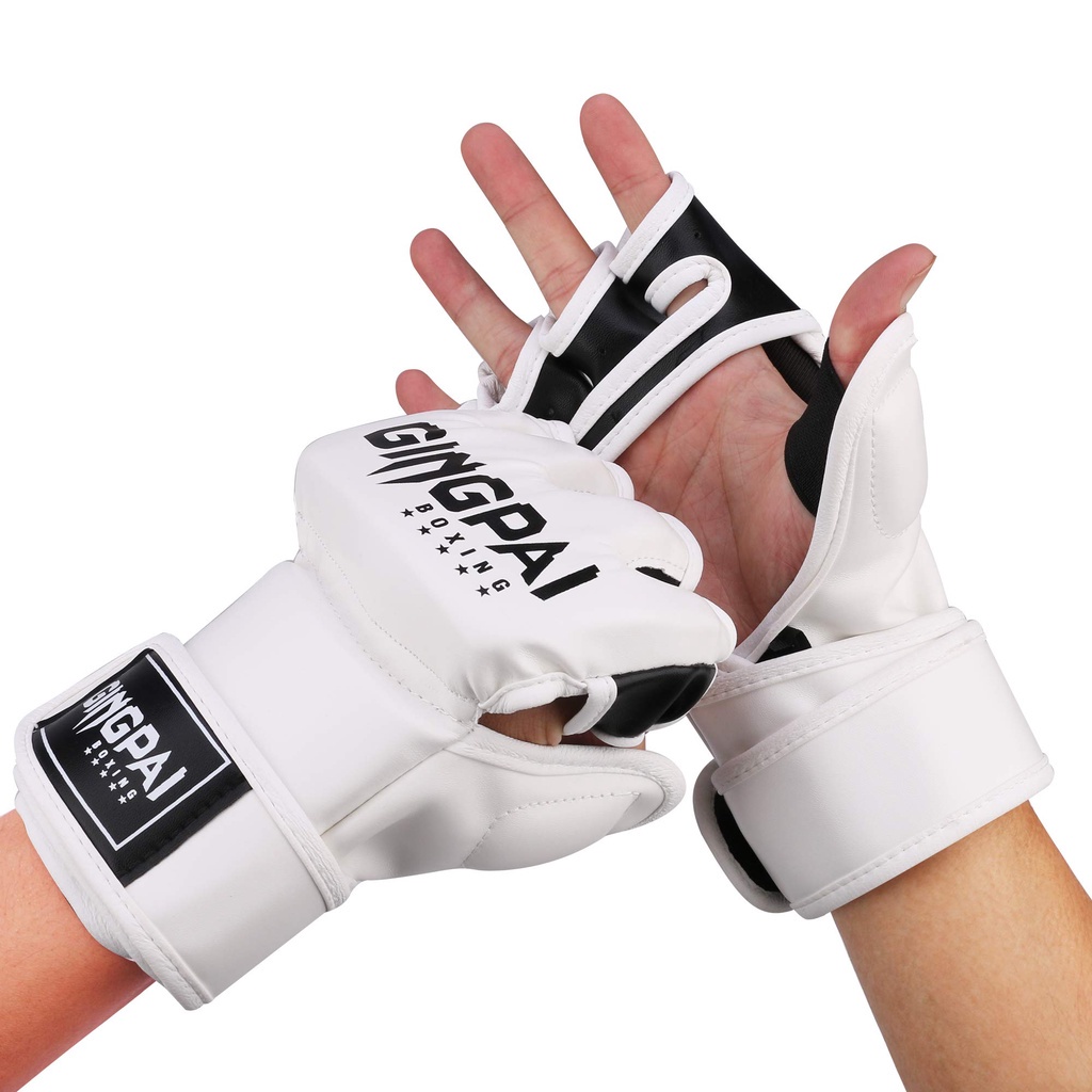 GINGPAI Fingerless Boxing Gloves Training Gloves for Kickboxing