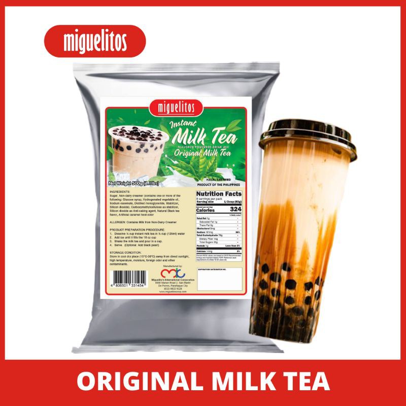 Miguelitos Original Milk Tea 500G Instant Powdered Milk Tea Drink