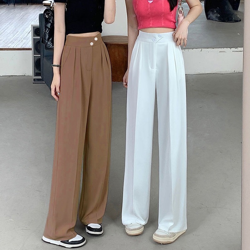 Wide Leg Suit Pants Summer High Waist Casual Pants For Women Wide Leg