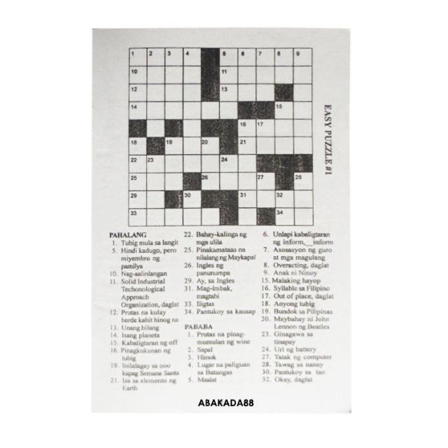 Krosword Puzzles Palaisipan Crossword Tagalog | Shopee Philippines
