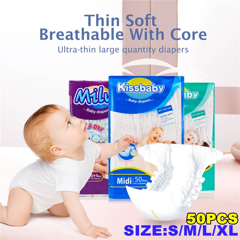 2022KissBaby S/M/L/XL Disposable Diapers Newborn Diapers Baby Diaper On