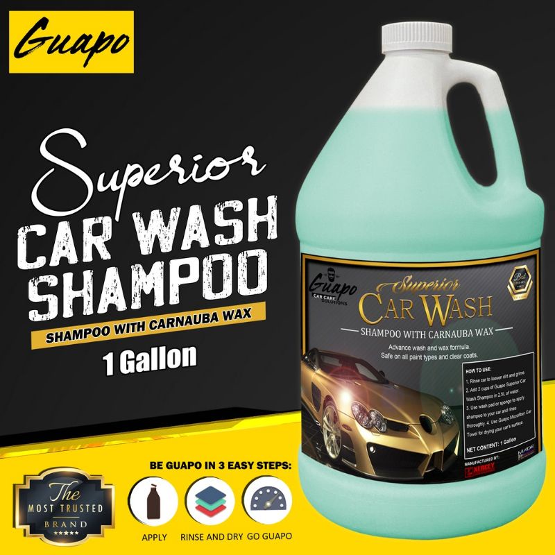 Guapo Superior Car Shampoo w/ Carnauba Wax Motor Wash Shampoo with Wax