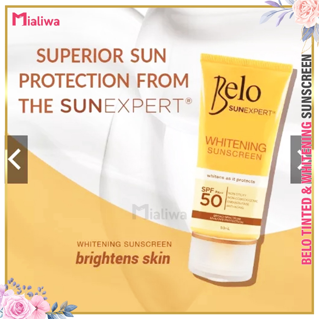 Belo SunExpert Whitening & Tinted Sunscreen SPF50 Make Up Primer, Glow Skin Oil Control Sunblock