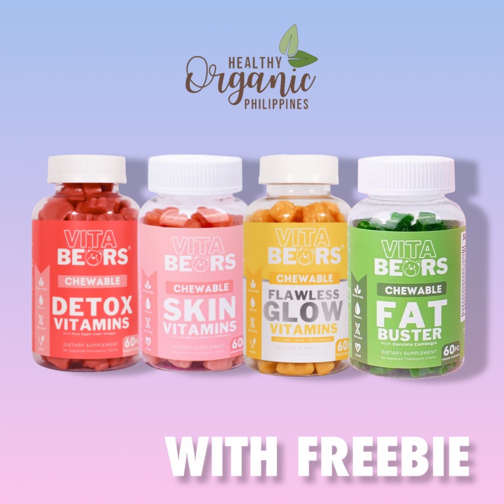 Vitabears Gummies Detox Hair Vitamins Collagen Glutathione Apple Cider