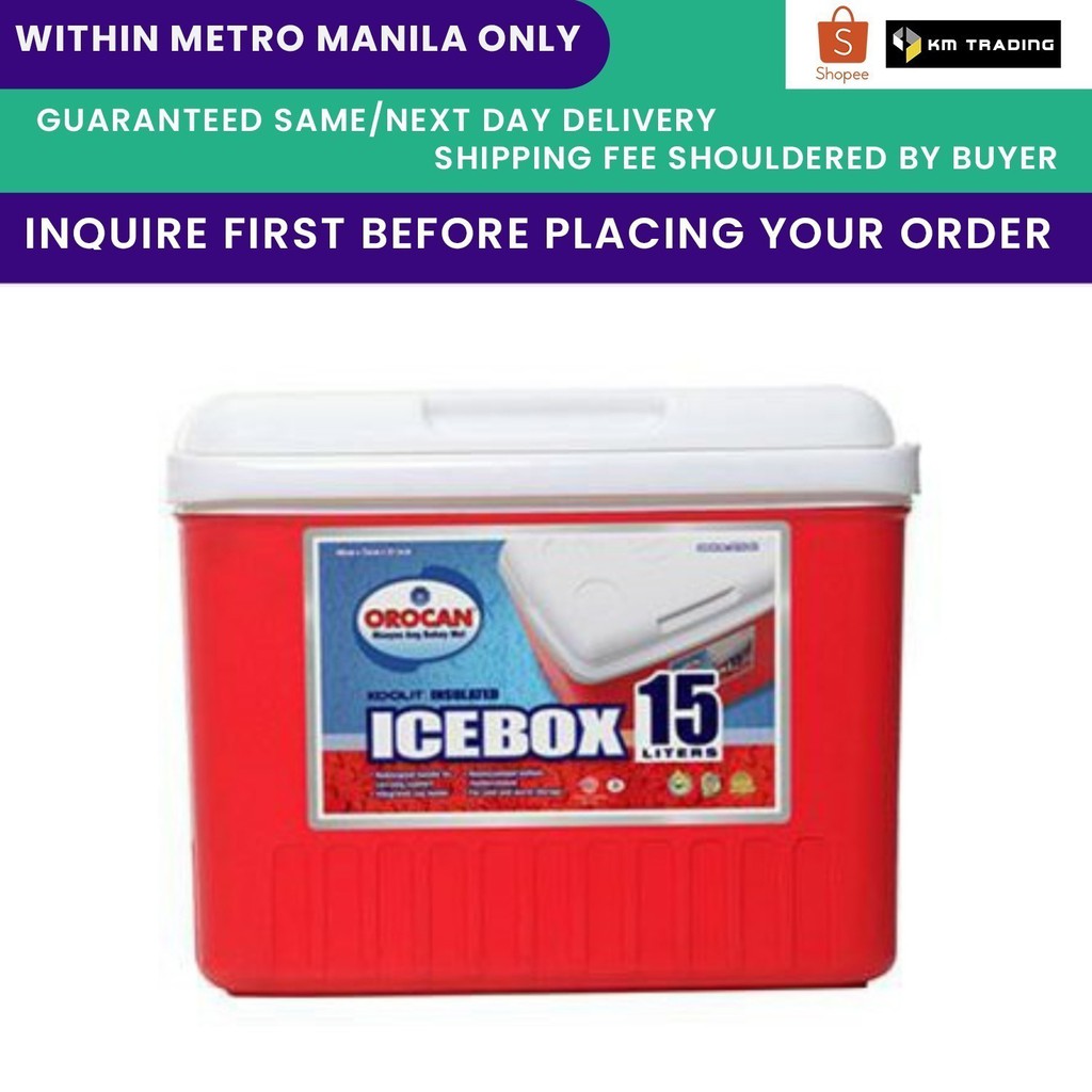 Orocan Ice box IceBox Cooler Chest Insulated 15L w/free ice scoop