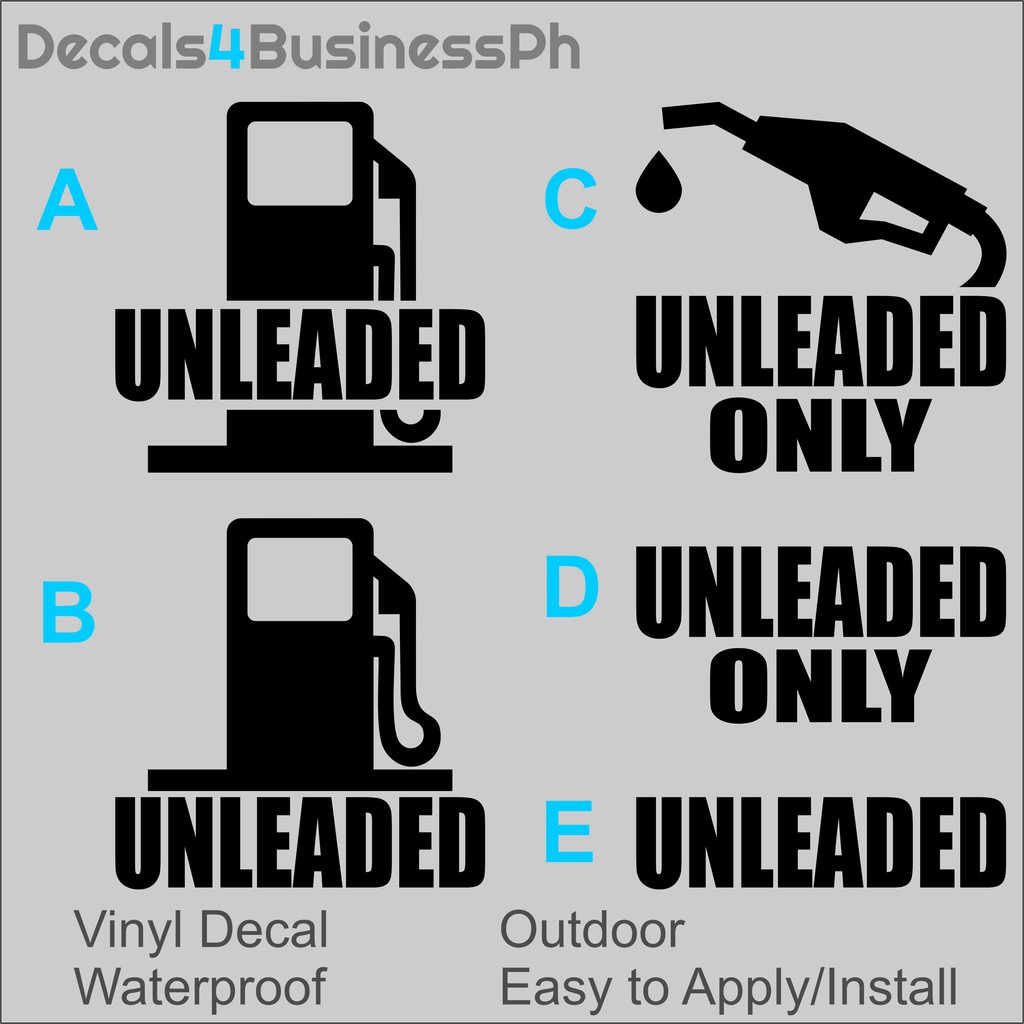 D4BPh Unleaded Sticker Decal, Vinyl Sign, Vinyl Sticker, Waterproof