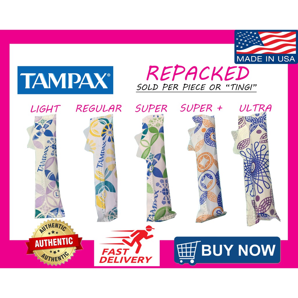Tampax Pearl Plastic Tampons, Sold Per Pc, Light, Regular, Super, Super