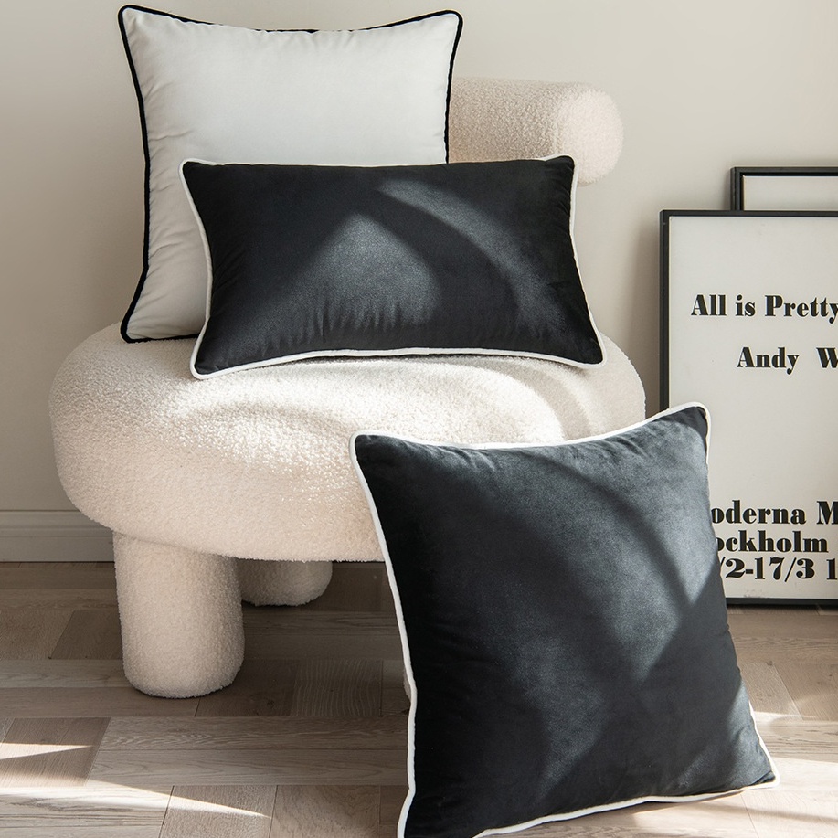 Black And White Sofa Cushions Baci Living Room