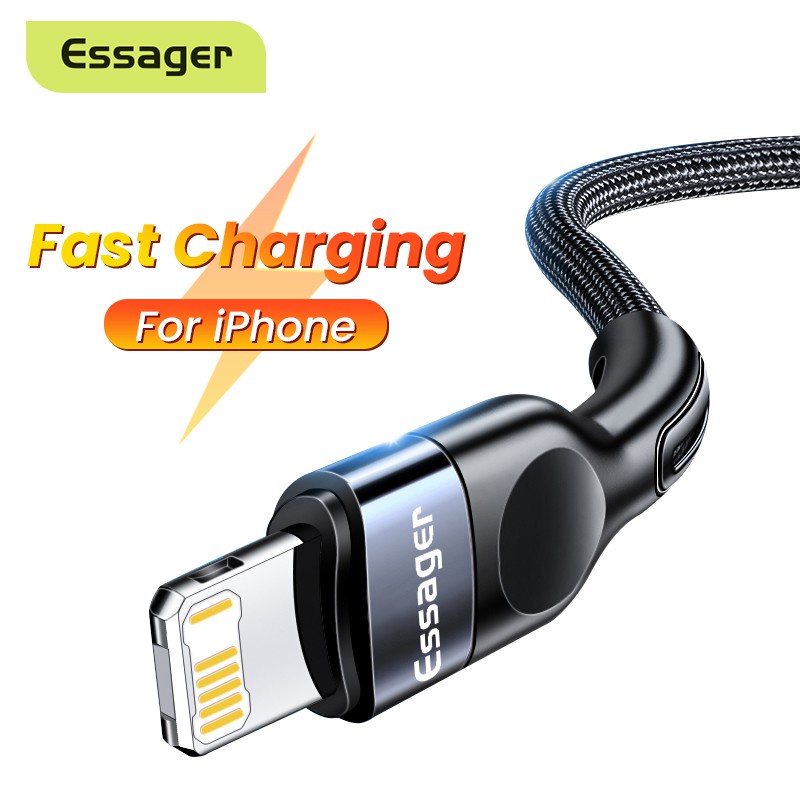 Essager 2.4A Fast Charging LED Ligtning USB Cable For iPhone 12 11 Pro