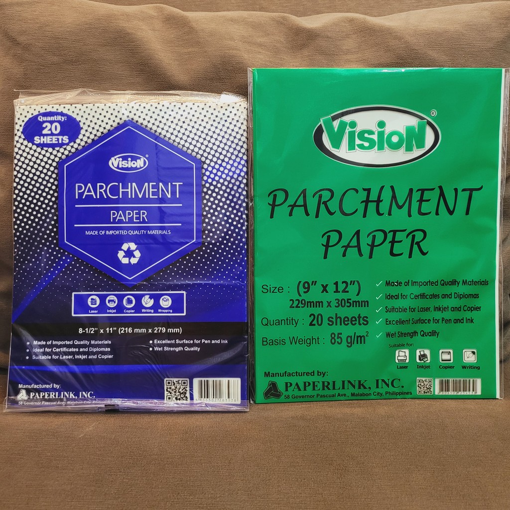 20 PIECES/Pack Parchment Paper 8 1/2 X 11 Short Or Certificate Size 9X12 Shopee Philippines