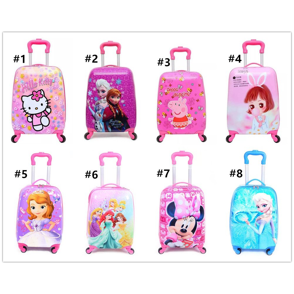 Girls Sofia Luggage Kids Travel Trolley Case Cute School Bags With