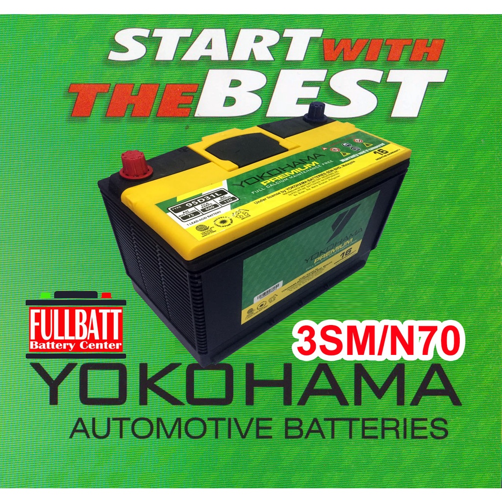 3SM / N70 YOKOHAMA Premium Car Battery (16 MONTHS WARRANTY) Shopee Philippines