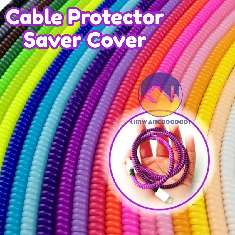 Spiral USB Charge Cord Earphone Cable Protector Saver Cover Wire Winder