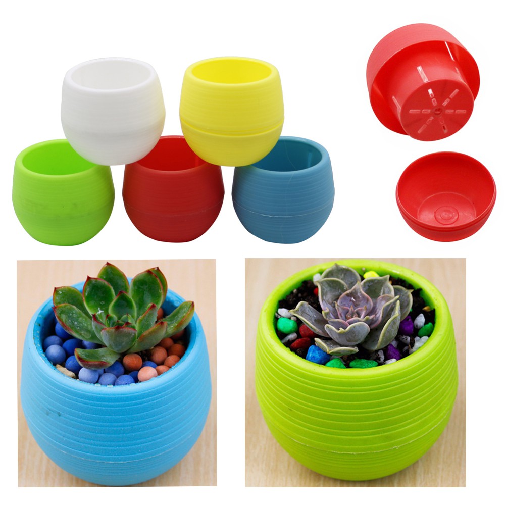 Mini Lovely colorful Plastic Flower Pot Succulent Plant Flowerpot For
