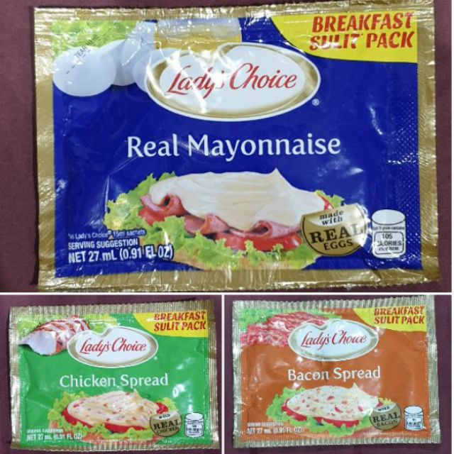 Lady's Choice Mayonnaise / Chicken / Bacon Spread Breakfast Sulit Pack 27ml Shopee Philippines
