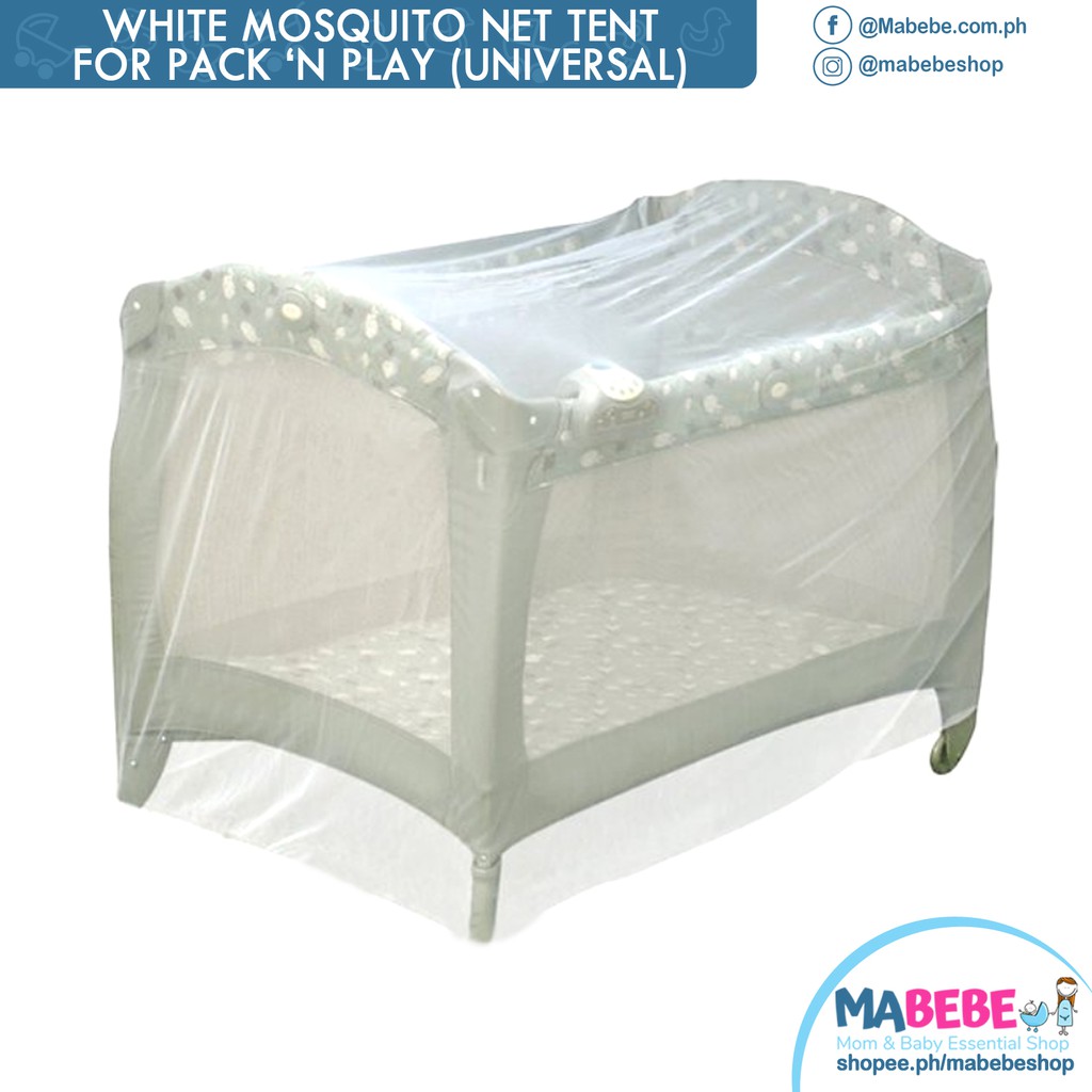 Cot Insect Mosquito Net Tent, White for Pack N Play & Wooden Crib
