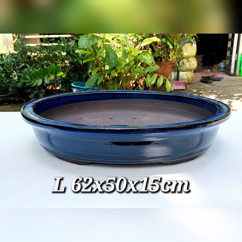 TERACOTA CLAY POT 63X50X15CM GLAZED BLUE Shopee Philippines