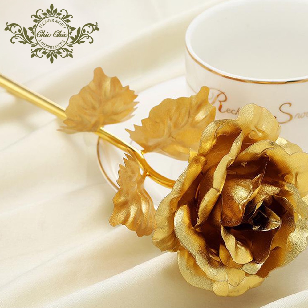 Large size Foil Rose Gold Rose Artificial Rose LED Rose Shopee