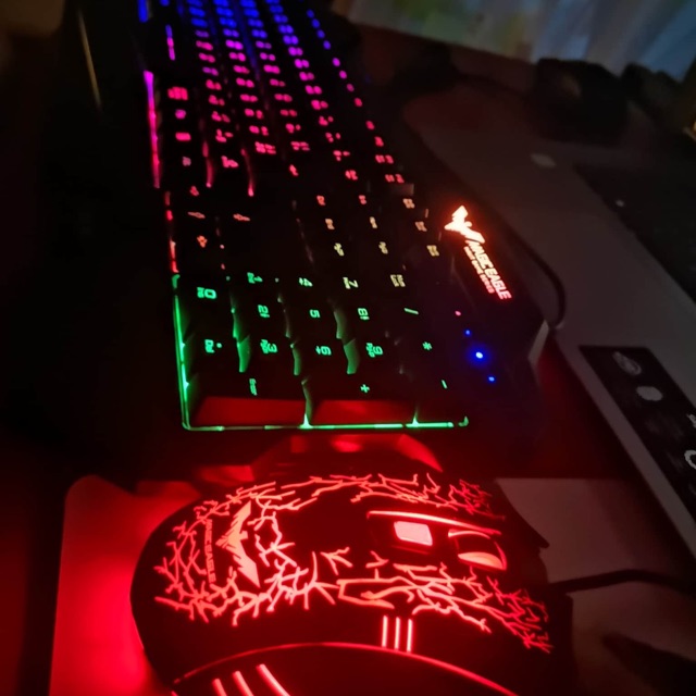 HAVIT HVKB558CM LED Wired Gaming Keyboard and Mouse Set MultiColor Backlight US Layout