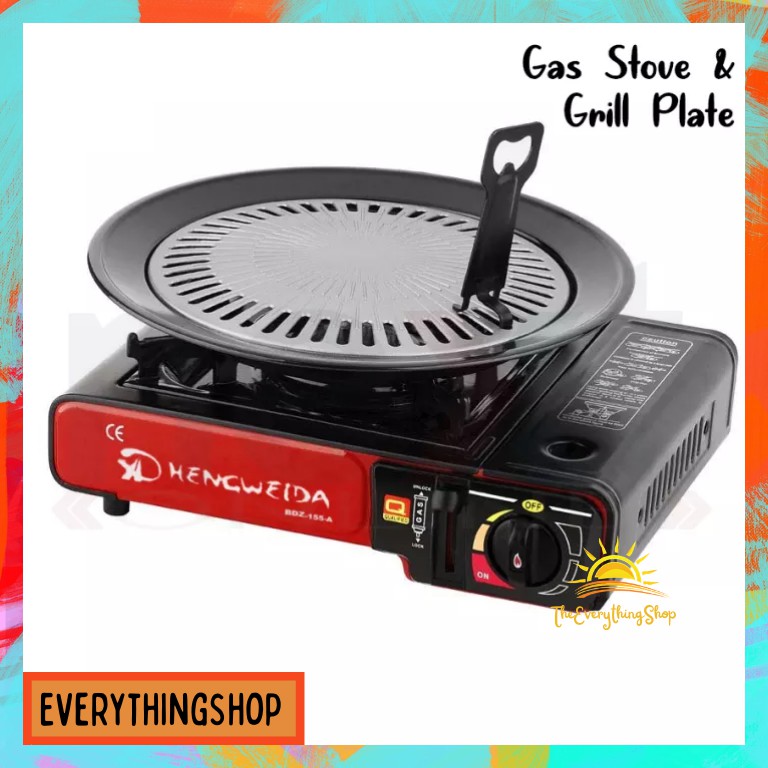 Portable Butane Gas Stove Mini Camping Korean Samgyupsal BBQ Barbeque