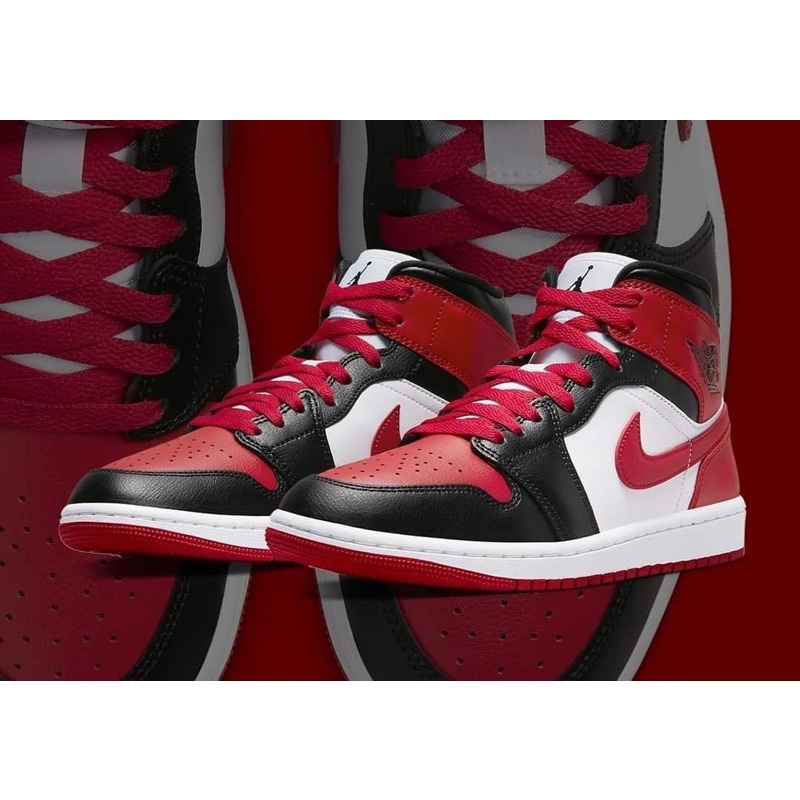 Wmns Air Jordan 1 Mid Black Gym Red (100 legit original) Shopee