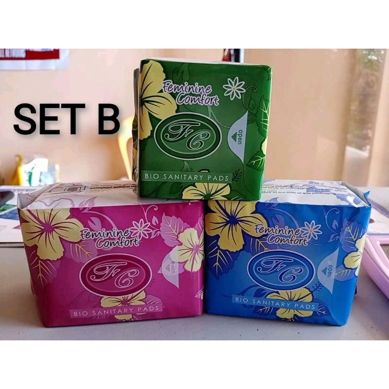 AVAIL FC BIO SANITARY PADS SET B(1 PACK NIGHT USE, 1 PACK DAY USE, 1