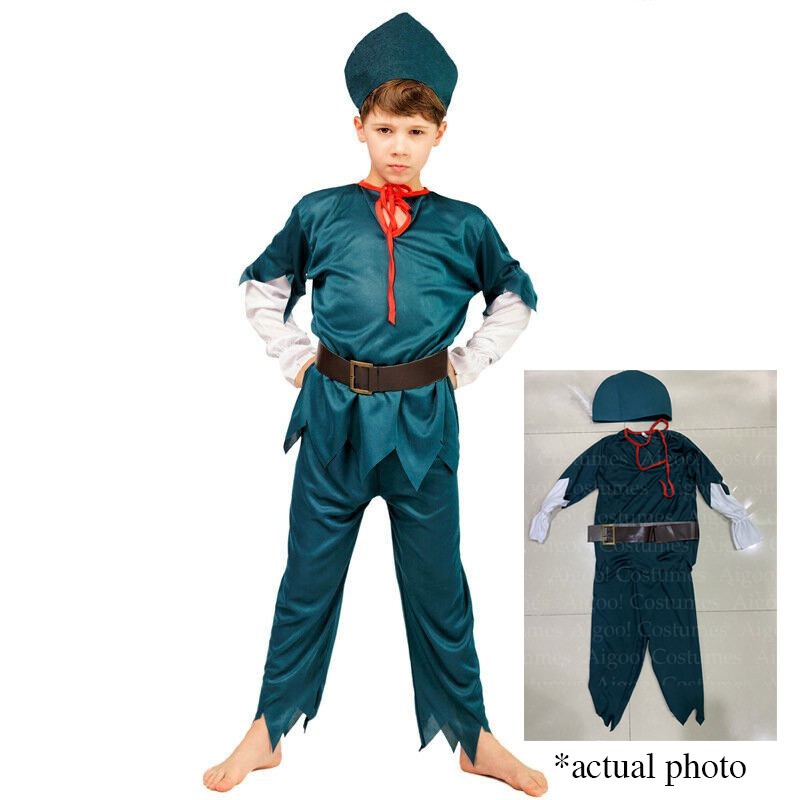 Disney Peter Pan Costume for Kids Storybook Cosplay Book Character for