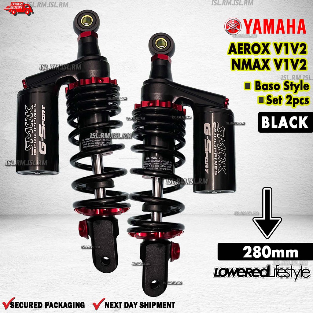 Yamaha NMAX AEROX V1 V2 Rear shock absorber 2pcs 280mm LOWERED