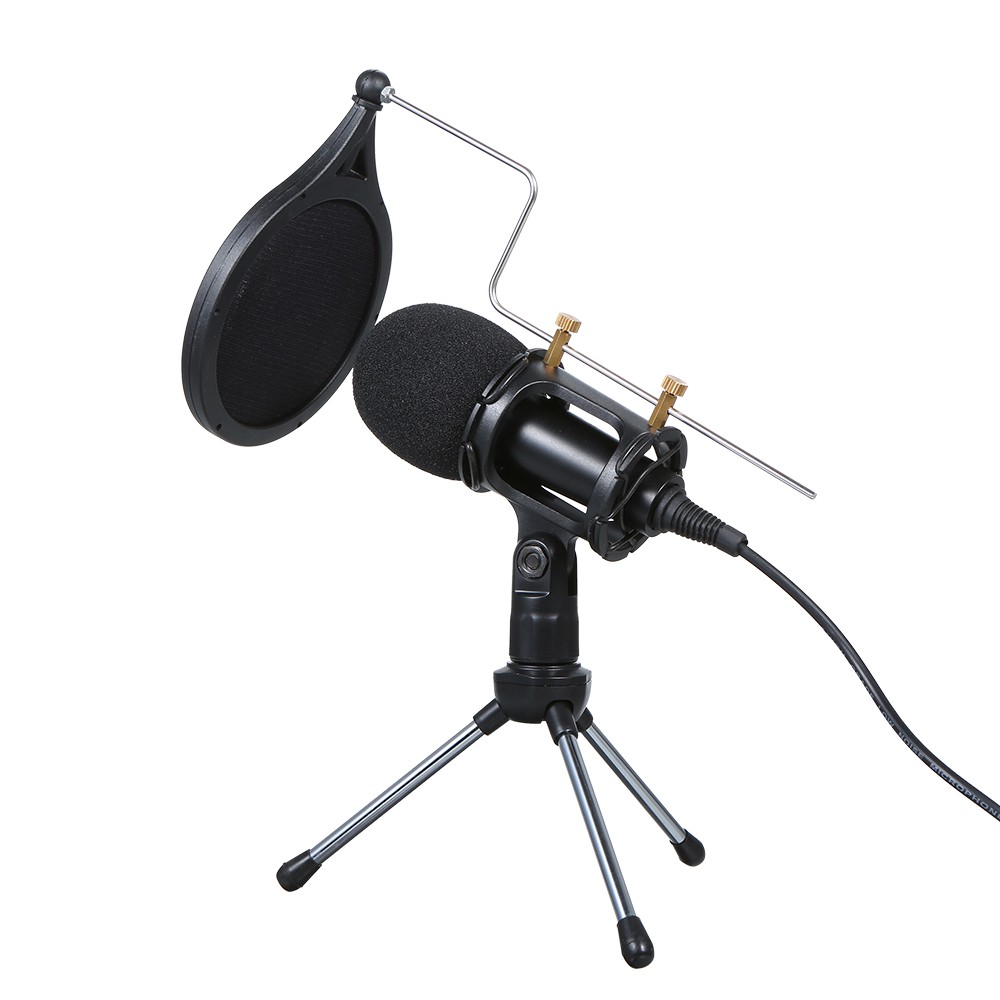 Wired Condenser Microphone Audio 3.5mm Studio Mic Vocal Recording KTV