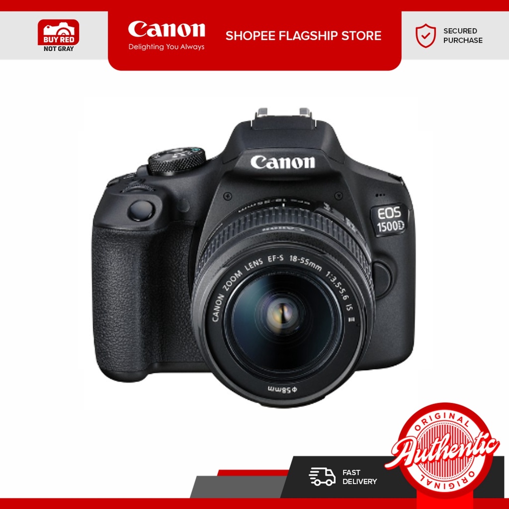 Canon EOS 1500D DSLR Camera with 1855 IS II Lens W/ FREE 32GB SD Card