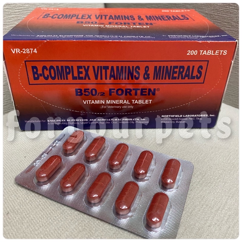Vitamins & Minerals Tablet B50/2 Forten for gamefowl (PER