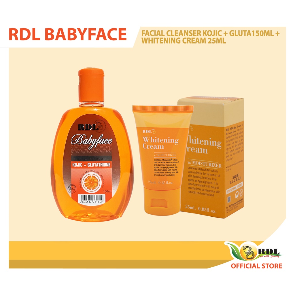 RDL Babyface Facial Cleanser with Kojic and Glutathione 150ml and RDL
