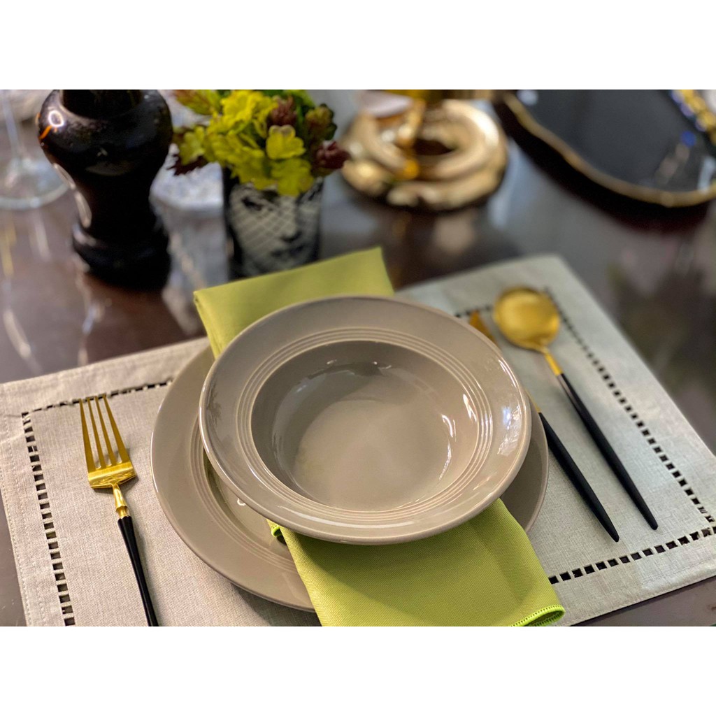 Minimalist Arian Gray Plates 2pcs Set pasta plate and