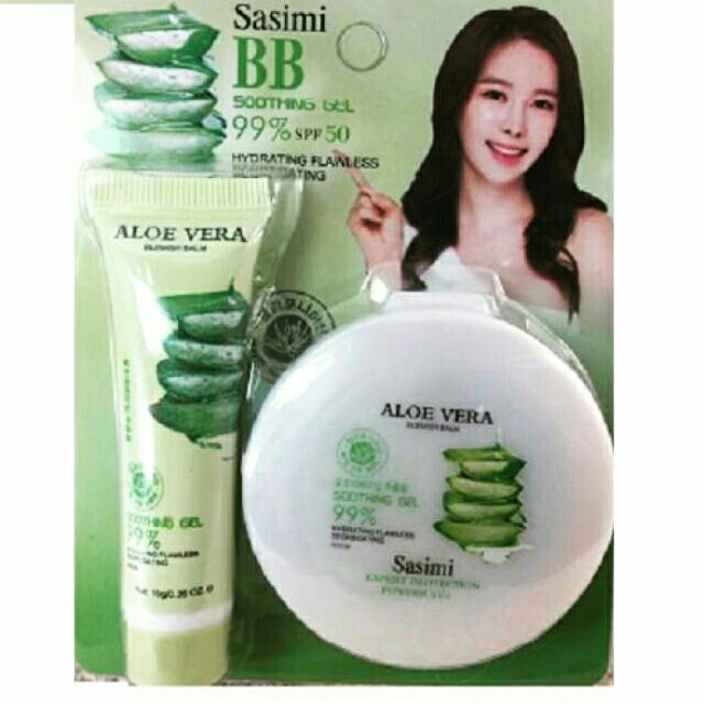 Sasimi Aloe Vera 99 SPF 50 BB cream & powder with mirror 2in1 set