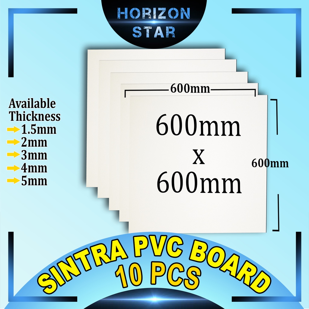 [10 PCS] SINTRA PVC BOARD 600mm x 600mm (Approx. 2ft. x 2ft.) 1