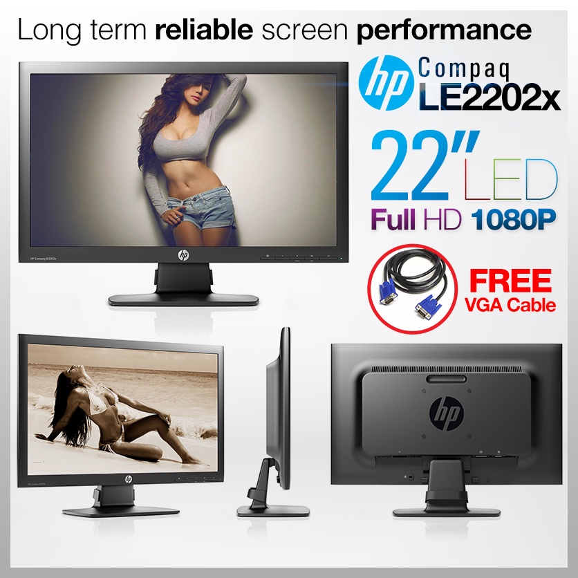 HP 22" Full HD LED Monitor - HP Compaq LE2202x | Shopee Philippines