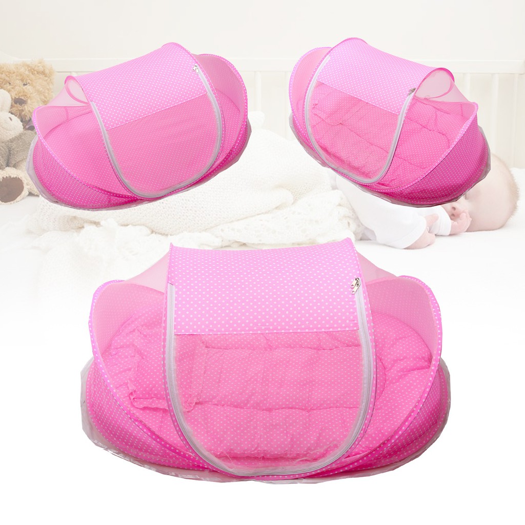 Foldable Crib Baby With Mosquito Net Pillow Tent Bed Shopee Philippines