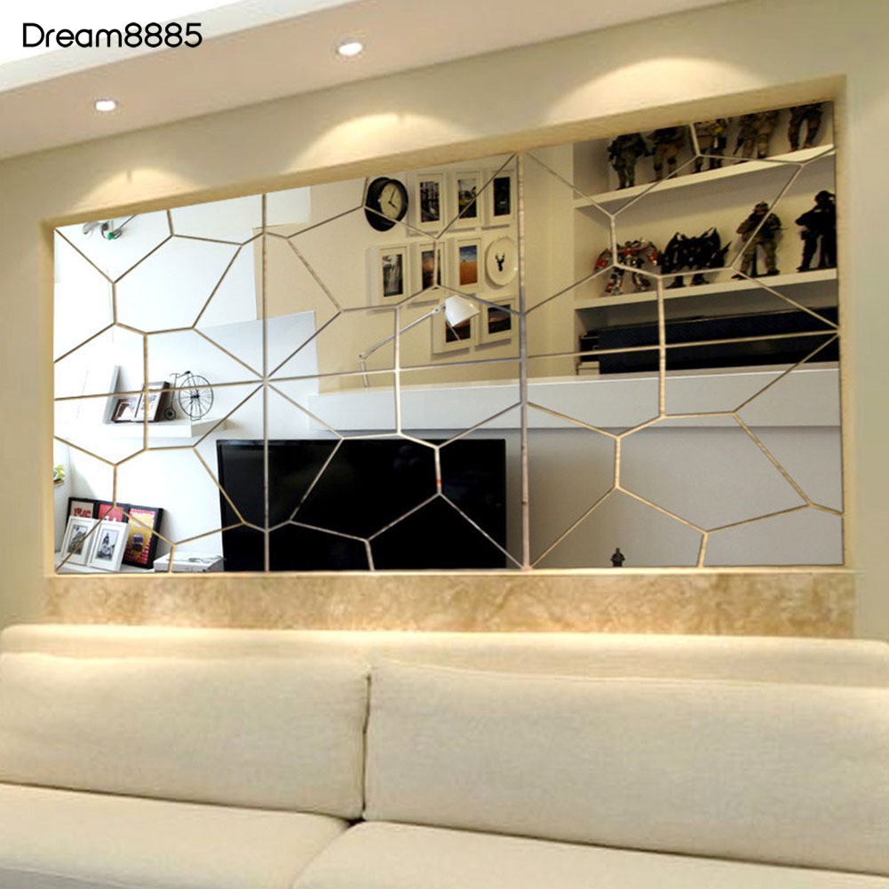 Dream8885 20x20cm 3D Mirror Effect Wall Living Room