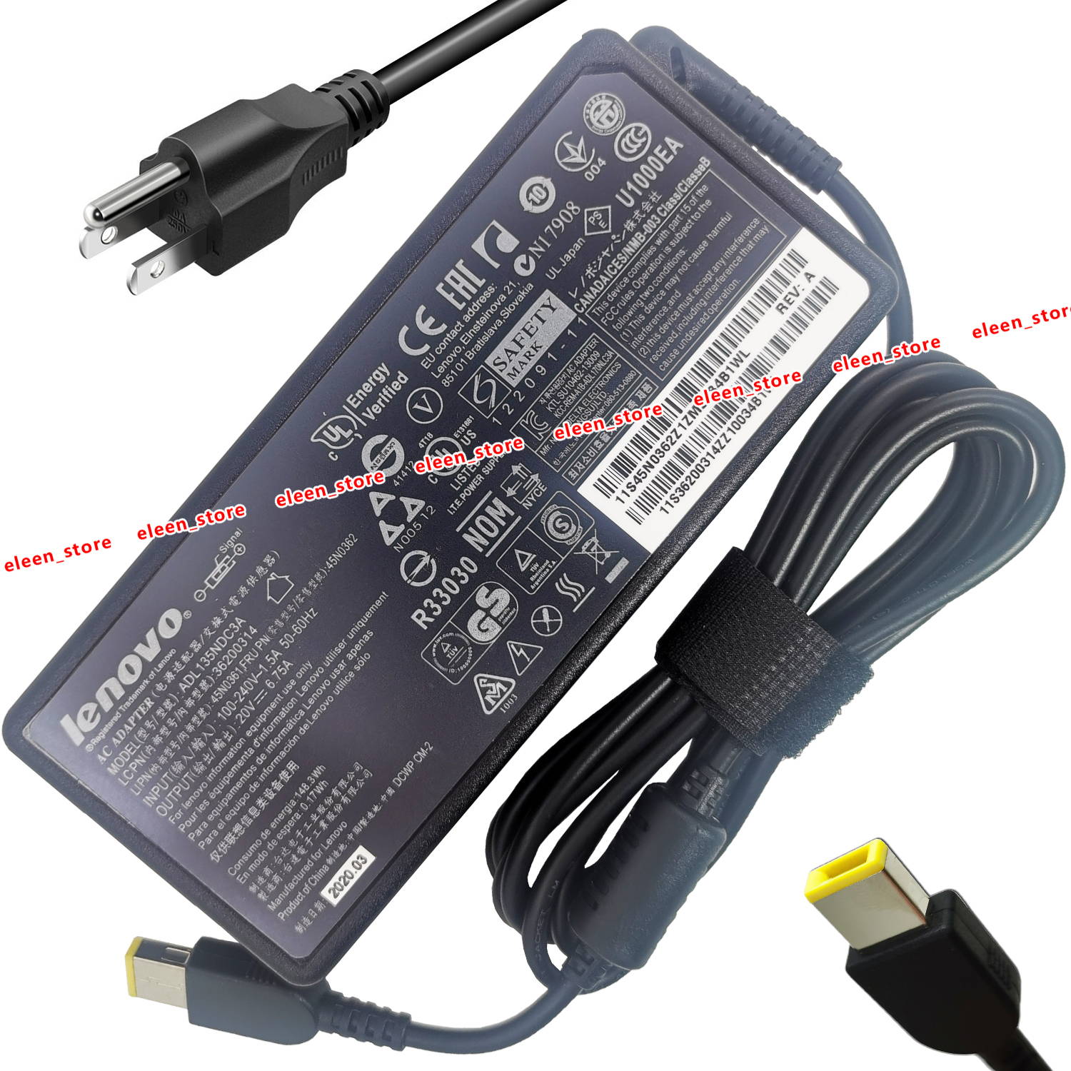 20V 6.75A 135W Laptop AC adapter Charger For lenovo