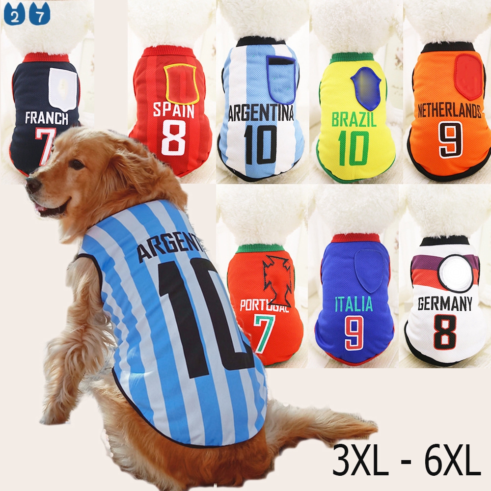 Big Dog Clothes Soccer Team Pet TShirt 3XL 4XL 5XL 6XL Shopee