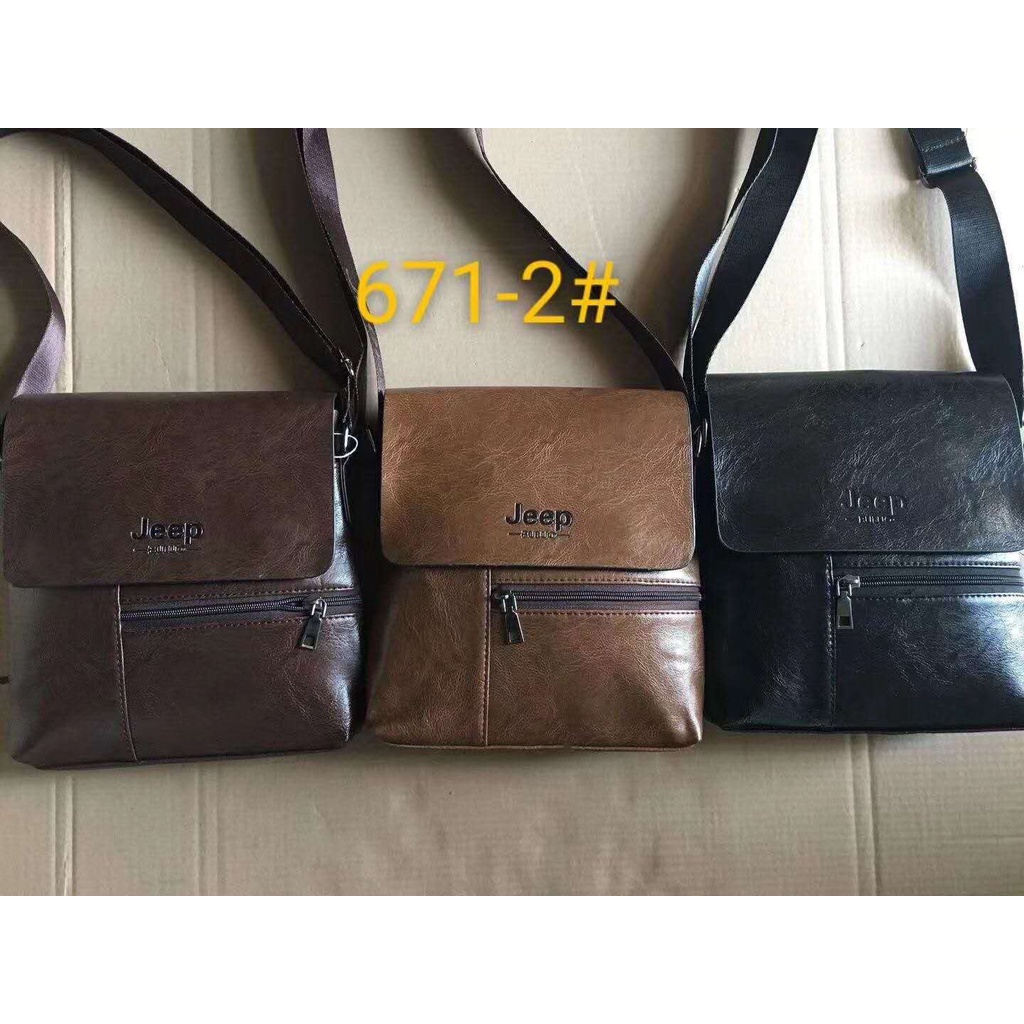 MQX Trading jeep men mens leather sling bag messenger bag body bag crossbody bag Shopee