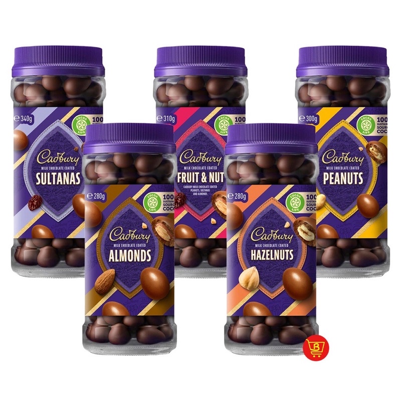 Cadbury Milk Chocolate Coated [Almond 280g, Fruits 310g, Peanuts 300g] Shopee Philippines