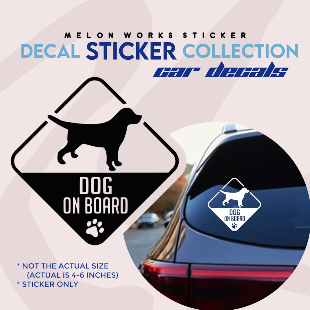 Dog On Board Cute Doggy Design Car VINYL Decal STICKER Vehicle Motor