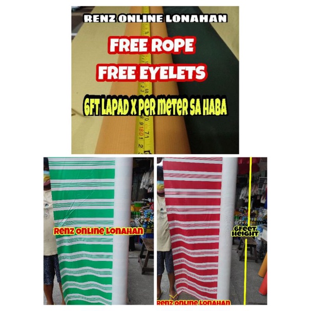 Per Meter Stripe Tolda Trapal 6ft Height x per meter sa haba / Diy Lona