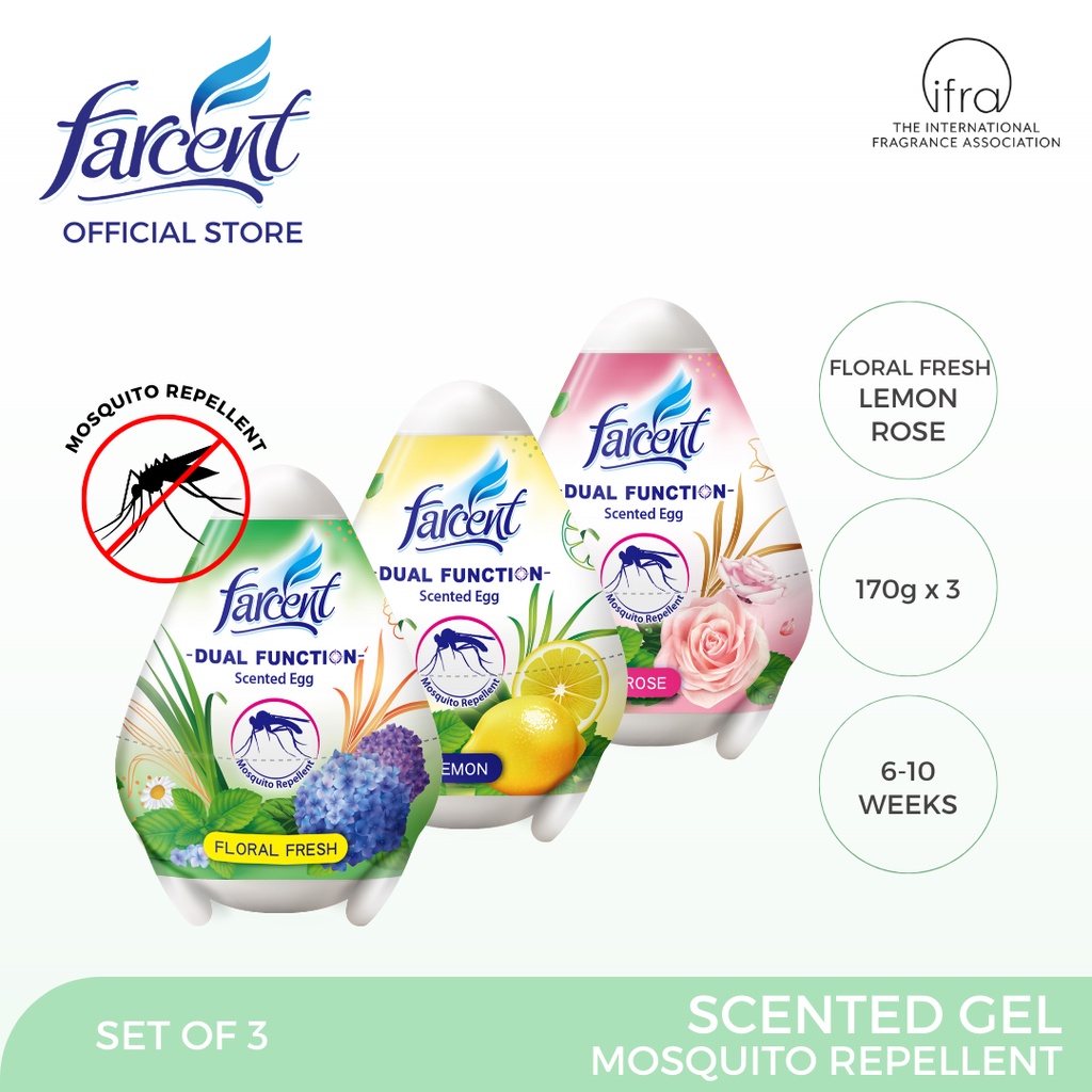 Farcent Scented Egg + Mosquito Repellent All Scents Set of 3 (170g each