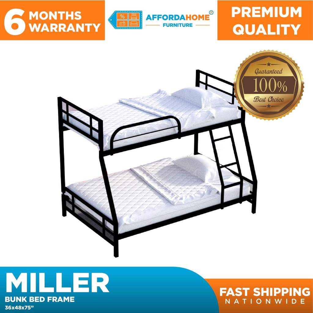 Miller Metal Bunk Bed Frame 36x48x75 Affordahome Furniture Shopee