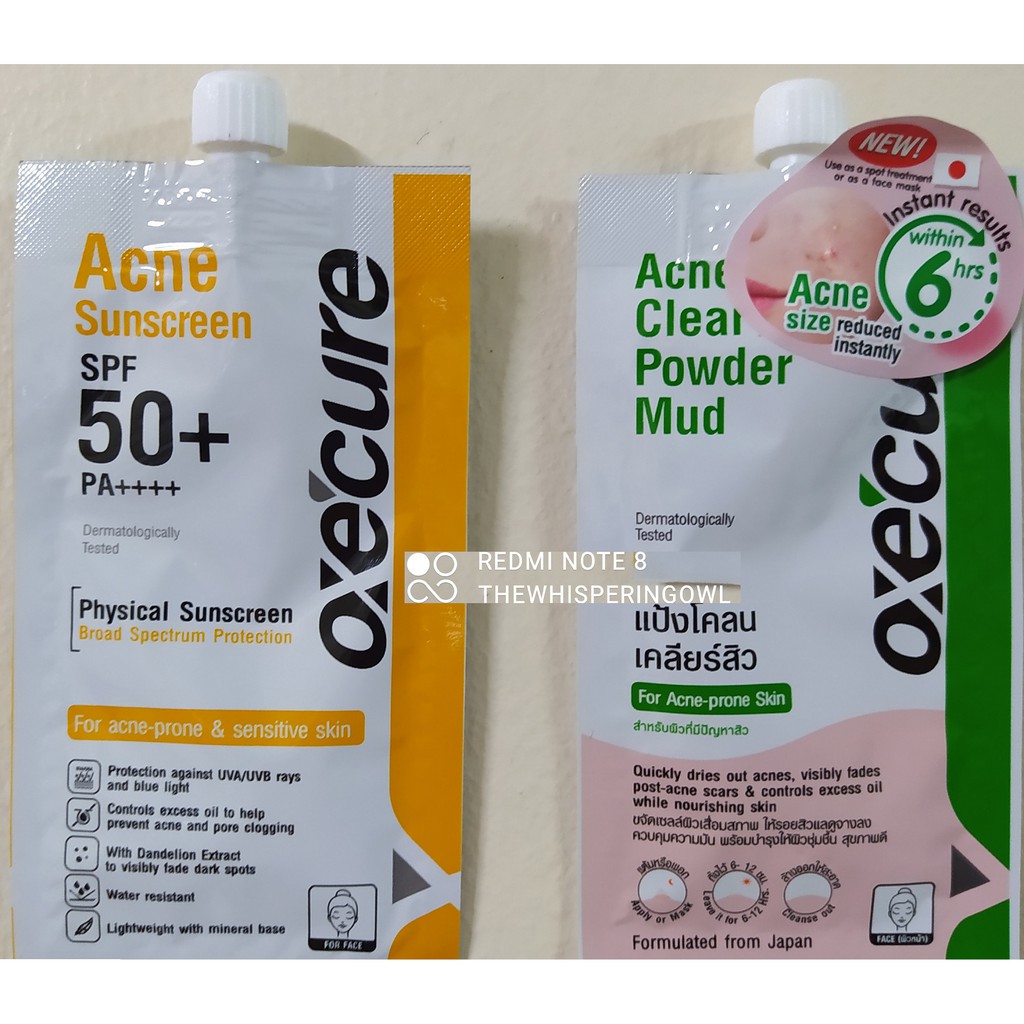 Oxecure Acne Clear Powder Mud 5g / Acne Sunscreen 6g SPF 50 / Prebio Serum 5mL Shopee Philippines
