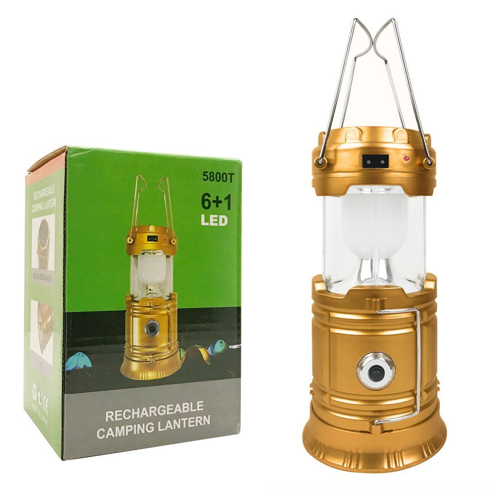 5800T 6 LED Solar Camping Lamp Rechargeable Lantern )edL Shopee
