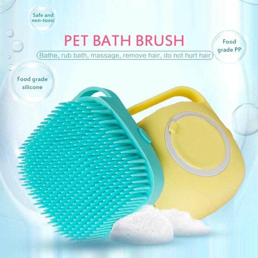 ENC Dog Bath Brush Comb Pet Spa Massage Brush Soft Silicone Dog