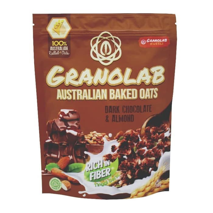 Granolab Muesli Dark Chocolate & Almond Australian Baked Oats (210 g
